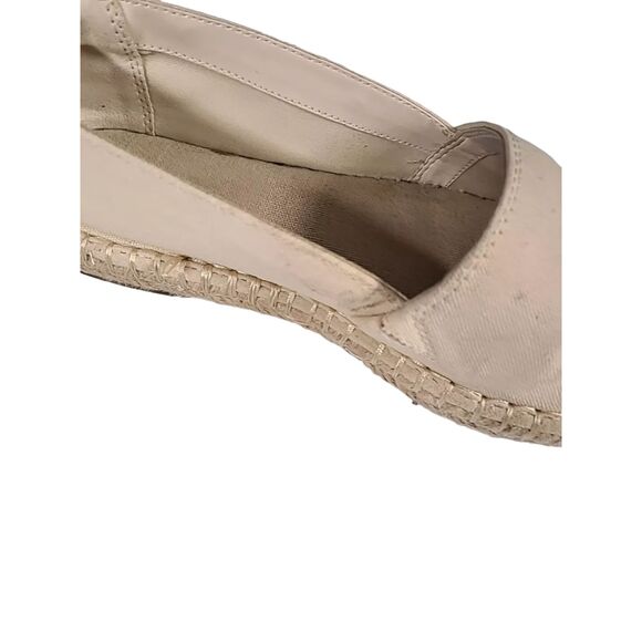 A New Day Size 8.5 Slip On Shoes Espadrille Flats Black Beige Canvas Classic - Picture 6 of 12